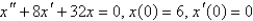 <strong>A 4-pound weight is hung on a spring and stretches it 1 foot. The mass spring system is then put into motion in a medium offering a damping force numerically equal to the velocity. If the mass is pulled down 6 inches from equilibrium and released, the initial value problem describing the position, , of the mass at time t is</strong> A) B) C) D) E)