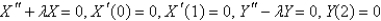 <strong>Consider Laplace's equation on a rectangle, with boundary conditions . When the variables are separated using , the resulting problems for and are</strong> A) B) C) D) E)
