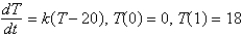 <strong>A frozen chicken at is taken out of the freezer and placed on a table at . One hour later the temperature of the chicken is . The mathematical model for the temperature as a function of time is (assuming Newton's law of warming)</strong> A) B) C) D) E)