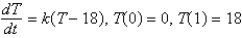 <strong>A frozen chicken at is taken out of the freezer and placed on a table at . One hour later the temperature of the chicken is . The mathematical model for the temperature as a function of time is (assuming Newton's law of warming)</strong> A) B) C) D) E)