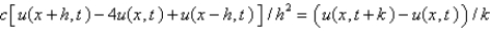 <strong>The central difference approximation for Replace with a central difference approximation with and with a forward difference approximation with . The resulting equation is</strong> A) B) C) D) E)