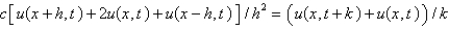 <strong>The central difference approximation for Replace with a central difference approximation with and with a forward difference approximation with . The resulting equation is</strong> A) B) C) D) E)