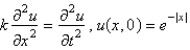 <strong>Consider the temperature, , in an infinite rod , with an initial temperature of . The mathematical model for this is</strong> A) B) C) D) E)