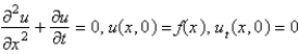 <strong>Consider the problem of a vibrating string, tightly-stretched between and , with a fixed initial position, , and zero initial velocity. The mathematical problem for the deflection, , is </strong> A) B) C) D) E)