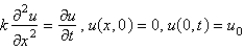<strong>Consider the problem of finding the temperature in a semi-infinite rod with zero initial temperature and a fixed constant temperature, , at . The mathematical model for this problem is</strong> A) B) C) D) E)