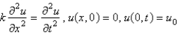 <strong>Consider the problem of finding the temperature in a semi-infinite rod with zero initial temperature and a fixed constant temperature, , at . The mathematical model for this problem is</strong> A) B) C) D) E)