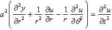 <strong>The two dimensional wave equation in polar coordinates is</strong> A) B) C) D) E)