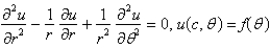 <strong>Consider the steady-state temperature distribution in a circular disc of radius centere at the origin, with temperature given as a function, on the boundary. The mathematical model of this situation is</strong> A) B) C) D) E)