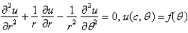 <strong>Consider the steady-state temperature distribution in a circular disc of radius centere at the origin, with temperature given as a function, on the boundary. The mathematical model of this situation is</strong> A) B) C) D) E)