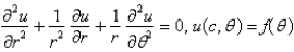 <strong>Consider the steady-state temperature distribution in a circular disc of radius centere at the origin, with temperature given as a function, on the boundary. The mathematical model of this situation is</strong> A) B) C) D) E)