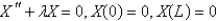<strong>After separating variables in the previous problem, the eigenvalue problem becomes</strong> A) B) C) D) E)