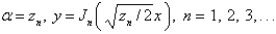 <strong>Consider the parameterized Bessel's differential equation along with the conditions is bounded, . The solution of this eigenvalue problem is </strong> A) B) C) D) E)