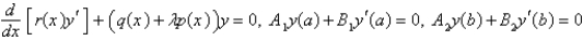 <strong>The problem is a regular Sturm-Liouville problem under certain conditions, including Select all that apply.</strong> A) , , are continuous on B) and on C) and on D) E)