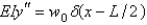 <strong>A uniform beam of length L has a concentrated load, , at . It is embedded at the left end and simply supported at the right end. If is the vertical deflection, then the correct differential equation for y, is</strong> A) B) C) D) E)
