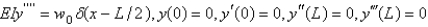 <strong>A uniform beam of length L has a concentrated load, , at . It is embedded at the left end and free at the right end. The correct initial value problem for the vertical deflection, , at a distance x from the embedded end is</strong> A) B) C) D) E)