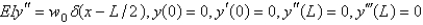 <strong>A uniform beam of length L has a concentrated load, , at . It is embedded at the left end and free at the right end. The correct initial value problem for the vertical deflection, , at a distance x from the embedded end is</strong> A) B) C) D) E)
