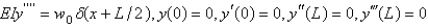 <strong>A uniform beam of length L has a concentrated load, , at . It is embedded at the left end and free at the right end. The correct initial value problem for the vertical deflection, , at a distance x from the embedded end is</strong> A) B) C) D) E)