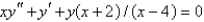 <strong>The singular points of the differential equation are</strong> A) none B) 0 C) 0, D) 0, 4 E) 0, , 4