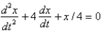 <strong>In the previous two problems, if the mass is set into motion in a medium that imparts a damping force numerically equal to 16 times the velocity, the correct differential equation for the position, , of the mass at a function of time, , is</strong> A) B) C) D) E)
