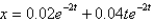 <strong>If the mass in the previous problem is pulled down two centimeters and released, the solution for the position is</strong> A) B) C) D) E)