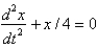 <strong>In the previous two problems, the correct differential equation for the position, , of the mass at a function of time, ,is</strong> A) B) C) D) E)