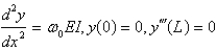 <strong>A beam of length is simply supported at one end and free at the other end. The weight density is constant, . Let represent the deflection at point . The correct form of the boundary value problem for this beam is</strong> A) B) C) D) E) none of the above