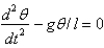 <strong>A pendulum of length hangs from the ceiling. Let represent the gravitational acceleration. The correct linearized differential equation for the angle, , that the swinging pendulum makes with the vertical is</strong> A) B) C) D) E)