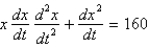 <strong>A 10 foot chain of weight density 2 pounds per foot is coiled on the ground. One end is pulled upward by a force of 10 pounds. The correct differential equation for the height, , of the end of the chain above the ground at time is</strong> A) B) C) D) E)