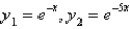 <strong>Two linearly independent solutions of the differential equation are</strong> A) B) C) D) E)