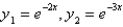 <strong>Two linearly independent solutions of the differential equation are</strong> A) B) C) D) E)