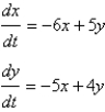 <strong>The solution of the system of differential equations is</strong> A) B) C) D) E)
