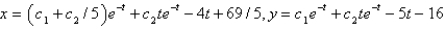 <strong>The solution of the system of differential equations is</strong> A) B) C) D) E)