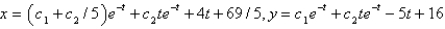 <strong>The solution of the system of differential equations is</strong> A) B) C) D) E)