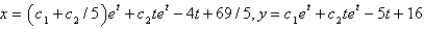 <strong>The solution of the system of differential equations is</strong> A) B) C) D) E)