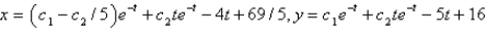 <strong>The solution of the system of differential equations is</strong> A) B) C) D) E)