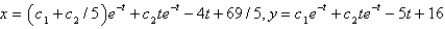 <strong>The solution of the system of differential equations is</strong> A) B) C) D) E)