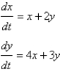 <strong>The solution of the system of differential equations is</strong> A) B) C) D) E)