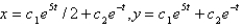 <strong>The solution of the system of differential equations is</strong> A) B) C) D) E)