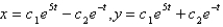 <strong>The solution of the system of differential equations is</strong> A) B) C) D) E)