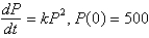 <strong>The population of a town increases at a rate proportional to its population. Its initial population is 5000. The correct initial value problem for the population, , as a function of time, t, is</strong> A) B) C) D) E)