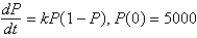 <strong>The population of a town increases at a rate proportional to its population. Its initial population is 5000. The correct initial value problem for the population, , as a function of time, t, is</strong> A) B) C) D) E)