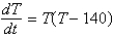<strong>The temperature of a cup of coffee obeys Newton's law of cooling. The initial temperature of the coffee is and one minute later, it is . The ambient temperature of the room is . If represents the temperature of the coffee at time t, the correct differential equation for the temperature is</strong> A) B) C) D) E)