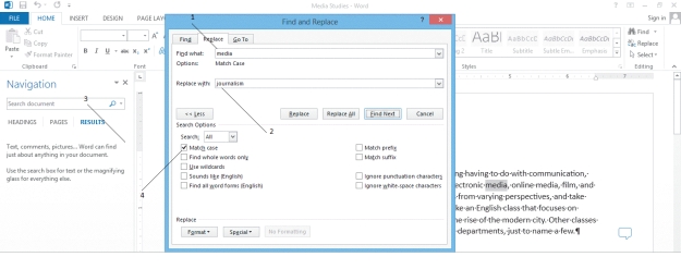 <strong> If you want to substitute all occurrences of the found text with the replacement text, without reviewing each occurrence, click ____ in the accompanying figure.</strong> A) Format B) Replace C) Replace All D) Find Next