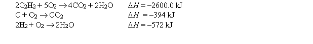 <strong>At 25°C, the following heats of reaction are known: At the same temperature, calculate \Delta H for the following reaction: </strong> A) -2422kJ B) -226 kJ C) 226 kJ D) 2422 kJ E) none of these