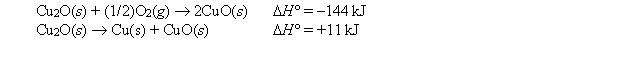 <strong>Given: Calculate the standard enthalpy of formation of CuO(s).</strong> A) +299 kJ B) +155 kJ C) -166 kJ D) -155 kJ E) -299 kJ