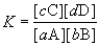 <strong>Consider the general reaction aA + bB cC + dD Choose the correct equilibrium expression below.</strong> A) B) C) D) E)