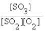 <strong>The correct equilibrium expression for the reaction of sulfur dioxide gas with oxygen gas to produce sulfur trioxide gas is</strong> A) B) C) D) E) none of these