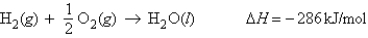 <strong>For the reaction What is the enthalpy change when 15.0 mol of hydrogen gas reacts with excess oxygen.</strong> A) 19.1 kJ B) -19.1 kJ C) D) - E) -