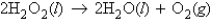 <strong>How many moles of oxygen are produced by decomposing 28.5 g of H<sub>2</sub>O<sub>2</sub> (molar mass = 34.0 g/mol) according to the equation: </strong> A) 0.838 mol O<sub>2</sub> B) 485 mol O<sub>2</sub> C) 0.419 mol O<sub>2</sub> D) 1.68 mol O<sub>2</sub> E) none of these