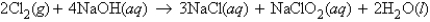 <strong>For the reaction how many moles of Cl<sub>2</sub> are needed to react with 11.6 g NaOH?</strong> A) 0.58 mol Cl<sub>2</sub> B) 0.290 mol Cl<sub>2</sub> C) 0.193 mol Cl<sub>2</sub> D) 0.073 mol Cl<sub>2</sub> E) 0.145 mol Cl<sub>2</sub>